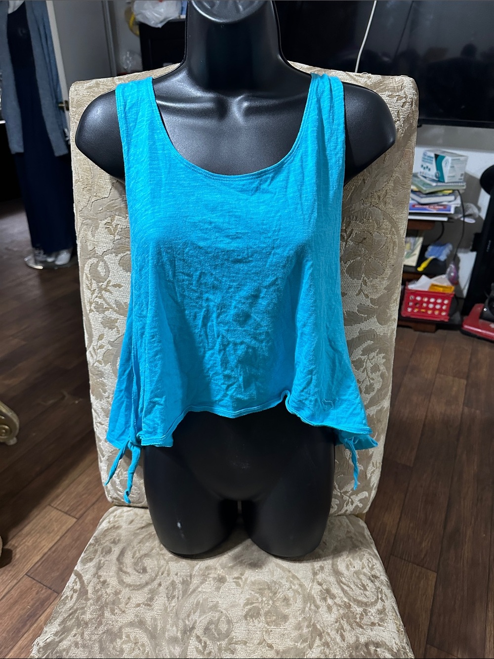 PINK Victoria's Secret Turquoise Tie-Side Tank Top
